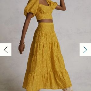 Anthropologie floral pattern two piece skirt set NWT size 6